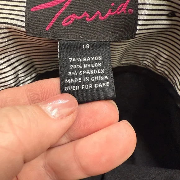 Torrid Elegant Black mini pencil Skirt with Striped Detail - Picture 4 of 4